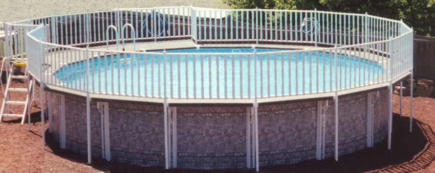 buster crabbe regency pool with deck and fence